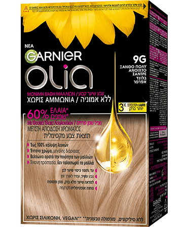 Olia 9G Ξανθό Πολύ Ανοιχτό Σαντρέ Βαφή Μαλλιών Χωρίς Αμμωνία